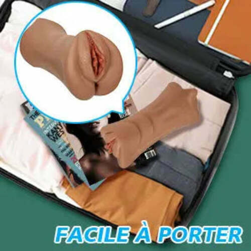 Masturbateur réaliste 3 en 1 avec chatte de poche pour sexe oral, vaginette, Moruioy