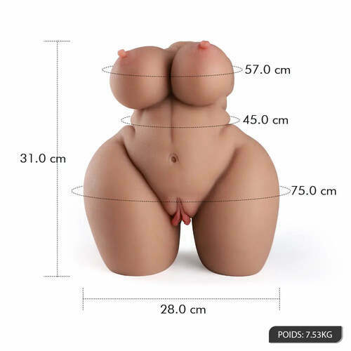 Masturbateur réaliste brun avec gros seins et fesses, poids de 7,5 kg, AIYUAN
