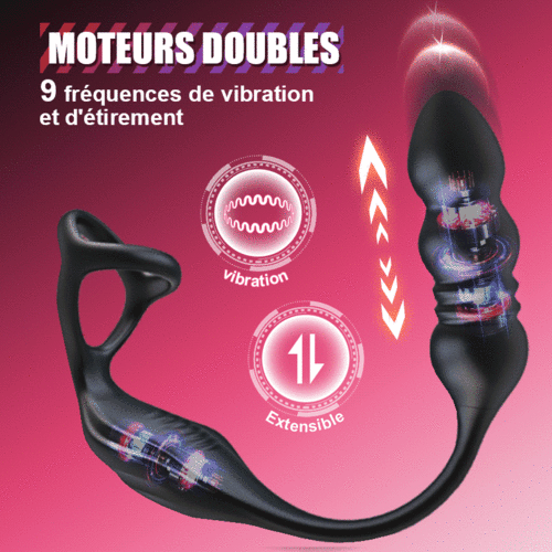 Mike - 9 Masseur Prostatique Wearable à Vibrations et Pulsations avec Anneau Pénienn