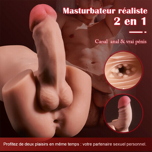 Réplique de pénis réaliste 2-en-1, 0,9 kg