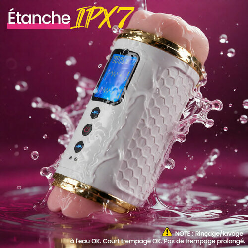 【New! Free lube 7 Days】Throb - Entraîneur d'endurance vibrant double extrémité Edging Retard & Renforceur d'enduran