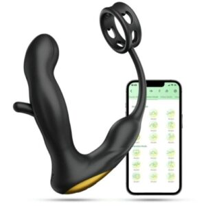 【NEW】Masseur de prostate en silicone vibrant et battant avec anneau pénien