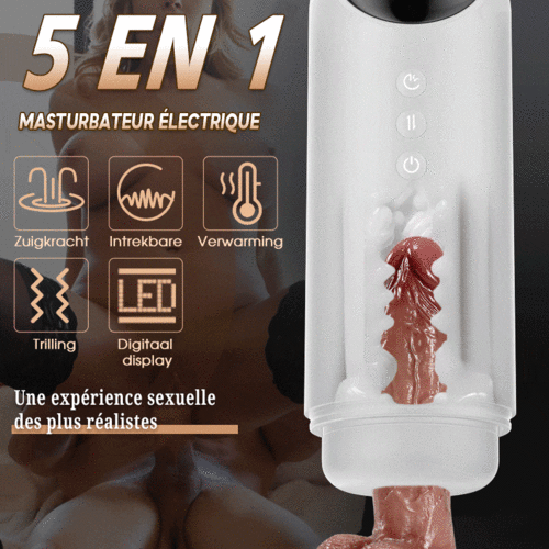 【Offrir un cadeau】4 Poussée 4 Aspiration 10 Vibration Fonction chauffante Masturbateur cup