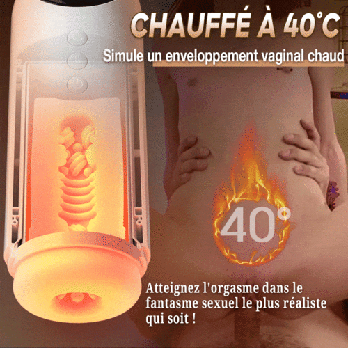【Offrir un cadeau】4 Poussée 4 Aspiration 10 Vibration Fonction chauffante Masturbateur cup