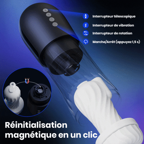 【Offrir un cadeau】ROCKET Masturbateur 3 Rotation 5 Vibration+Va-et-Viens chauffant