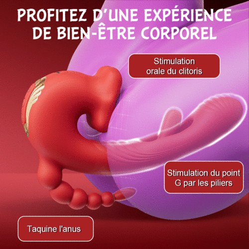 Petit Ange - 9 fréquences mordent, vibrent, frappent, stimulent le clitoris, le vagin et l'anus simultanément
