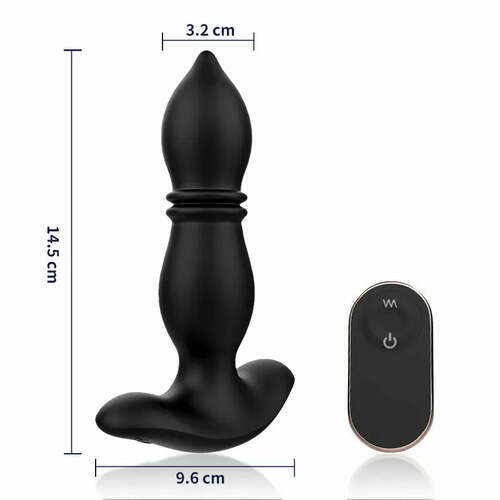 Plug anal 2 en 1 pour prostate, 9 modes de mouvements et 9 modes de vibration, 14,5 cm de longueur