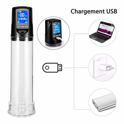 Pompe à pénis automatique avec 2 modes de succion et écran LED