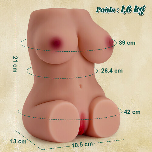 Poupée masturbatrice vibrante à 3 vitesses et 9 fréquences, 1,6 kg