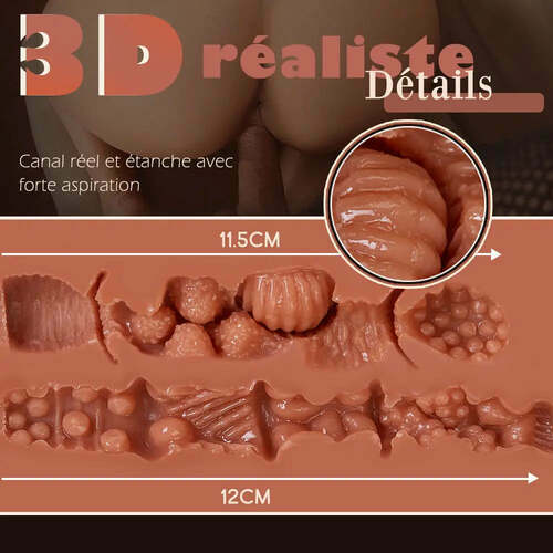 Poupée sexuelle réaliste peau brune, 3 kg