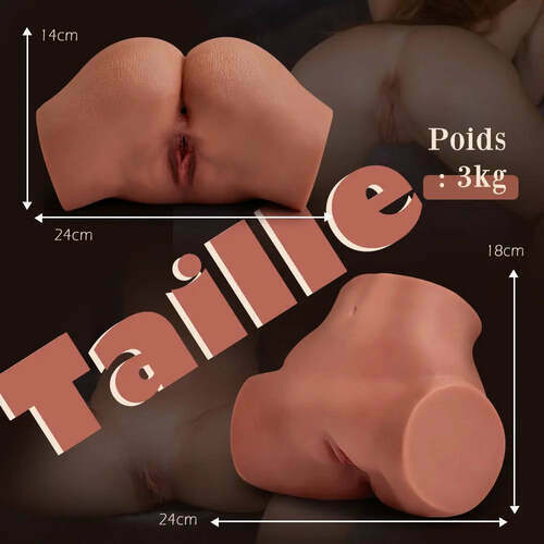 Poupée sexuelle réaliste peau brune, 3 kg