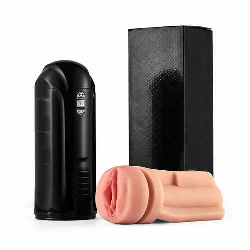Rose Noire 2 en 1 Masturbateur cup avec entrée réaliste, 5 succions et 7 vibrations, XINGSE