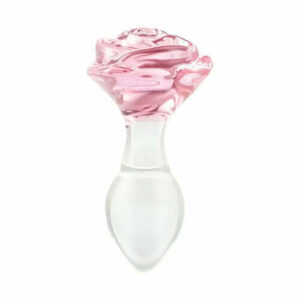 Rosy Plug Anal en verre avec base rose