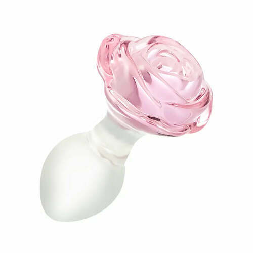 Rosy Plug Anal en verre avec base rose