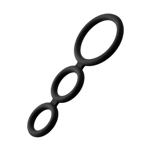 Agrandisseur de pénis en silicone à 3 anneaux