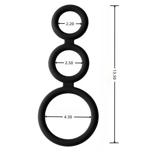 Agrandisseur de pénis en silicone à 3 anneaux