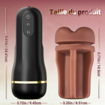 Masturbateur Oral avec 5 Modes de Succion et 10 Modes de Vibration, Enveloppement Serré Réaliste