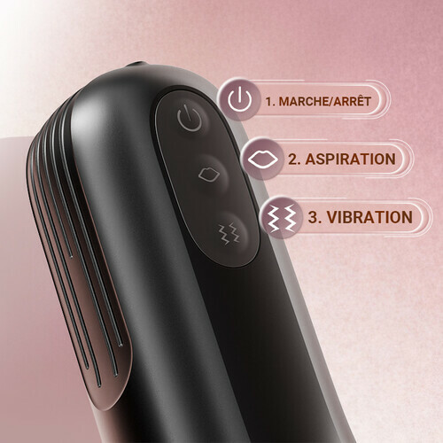 Masturbateur Oral avec 5 Modes de Succion et 10 Modes de Vibration, Enveloppement Serré Réaliste