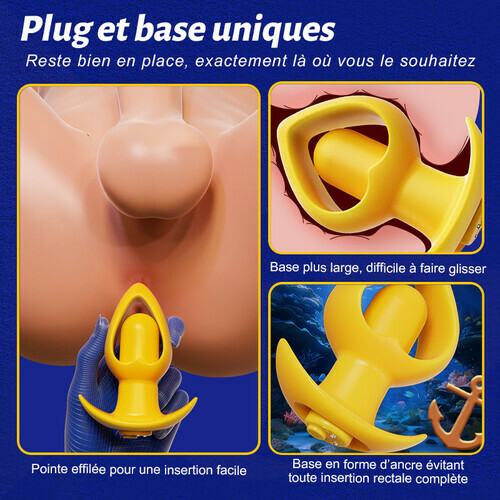 Plug anal vibrant portable en silicone, rechargeable par USB