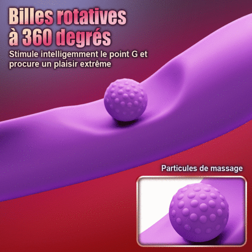 Stimulateur de clitoris léchant la langue Vibromasseur point G avec rotation à 360° et boule de frottement