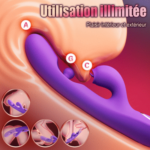 Stimulateur de clitoris léchant la langue Vibromasseur point G avec rotation à 360° et boule de frottement