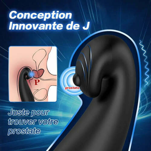 Stimulateur de prostate avec cockring, 3 vibrations, 6 impulsions et télécommande S-HANDE