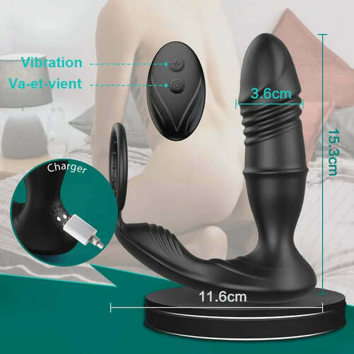 Stimulateur de prostate MURPHY avec mouvements de va-et-vient, vibrations et commande via application