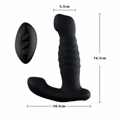 Stimulateur prostatique avec 7 vibrations et 7 mouvements de va-et-vient, longueur de 14,5 cm