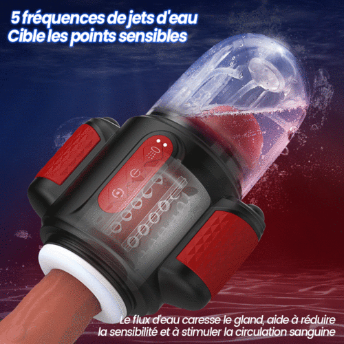 Storm Vortex – Pulvérisation d’eau à 5 fréquences + Vibration à 10 fréquences + Rotation à 5 fréquences, Double sti