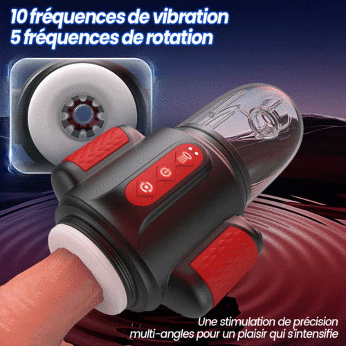 Storm Vortex – Pulvérisation d’eau à 5 fréquences + Vibration à 10 fréquences + Rotation à 5 fréquences, Double sti