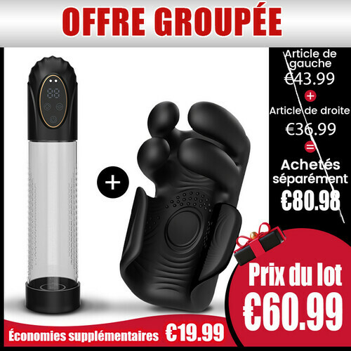 Super Double Surprise! Agrandisseur + Entraîneur de Pénis Offre Combinée Limitée, économisez 19,99 €!