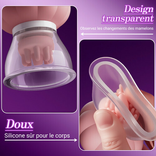 Thaliane – Jouets manuels de succion et de rotation pour les mamelons avec deux têtes de brosse différentes