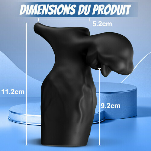Titan - 9 Vibrations Texture de Pénis Simulée Anneau de Chasteté Double Testicules & Pénis Jouet Sexuel pour Couple