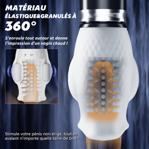 Tornado 3.0 - Masturbateur à double moteur sexe oral 7 vibrations 5 rétractions 5 rotatio