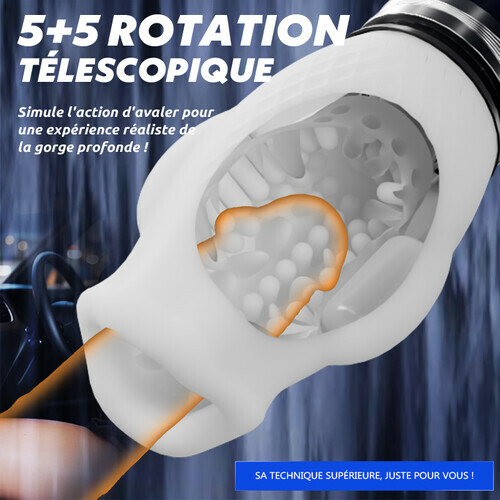 Tornado 3.0 - Masturbateur à double moteur sexe oral 7 vibrations 5 rétractions 5 rotatio