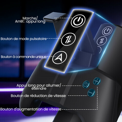 Turbo - 10 Modes Stroker à Poussées Explosives - Design Gamepad Immersif avec Support Téléphone