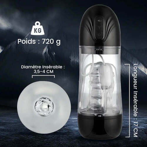 ULTRA-SUCCION Masturbateur cup avec super aspiration et coque transparente