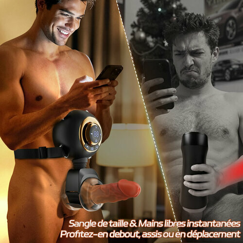 Hazel – Masturbateur Masculin Strap-On à la Taille Mains Libres avec 9...