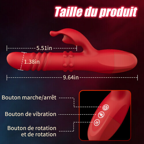 Vibrateur à double bille rotative 10 vibrant 6 poussée G Spot Vibrator