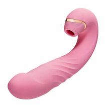 Vibromasseur féminin rose avec 10 suctions, 10 vibrations et 3 mouvements de va-et-vient