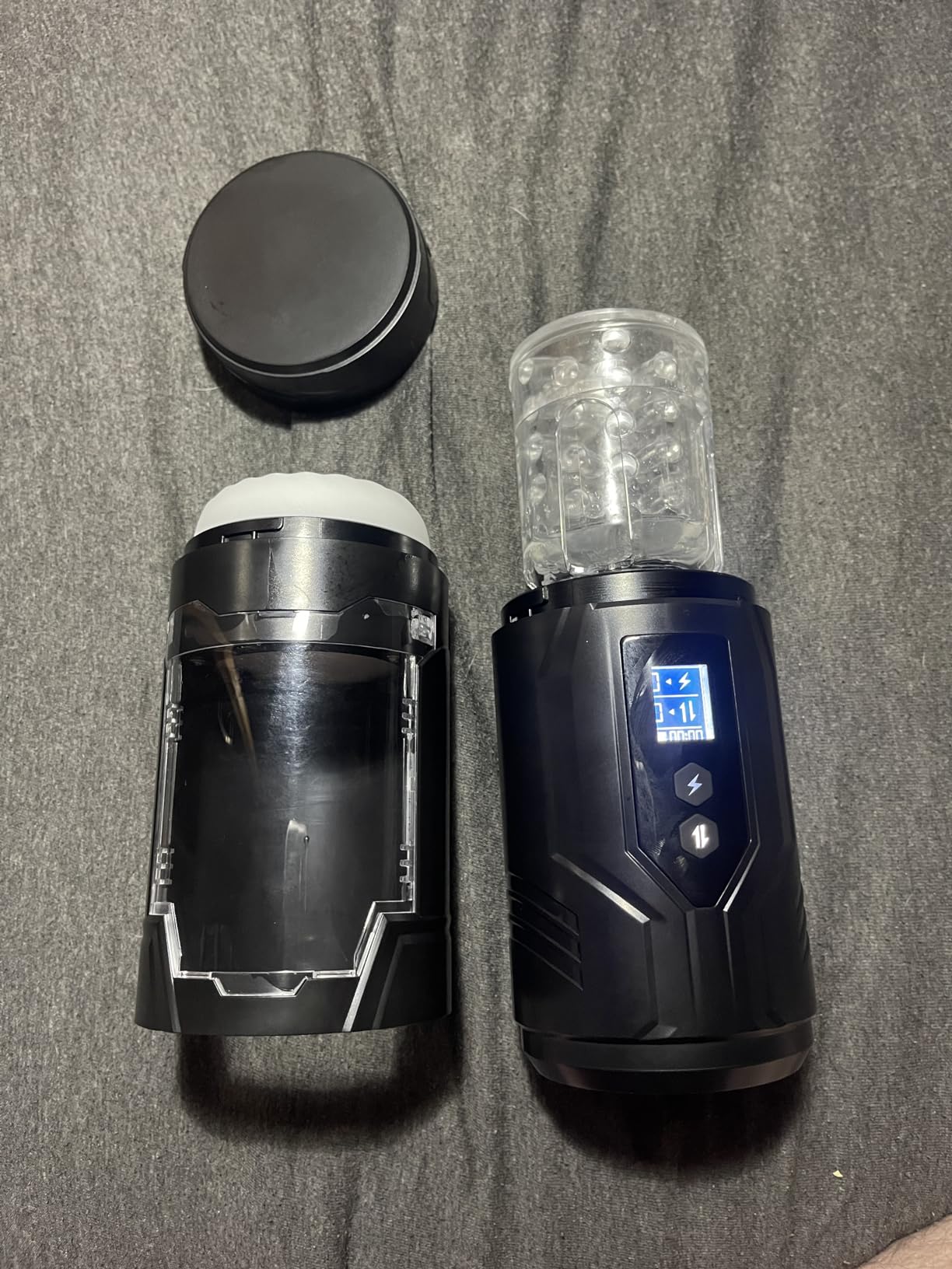 Telescopic, rotating, vibrating, 3-in-1 telescopic electric cup masturbator with 7 frequencies — Photo Customer reviews 1