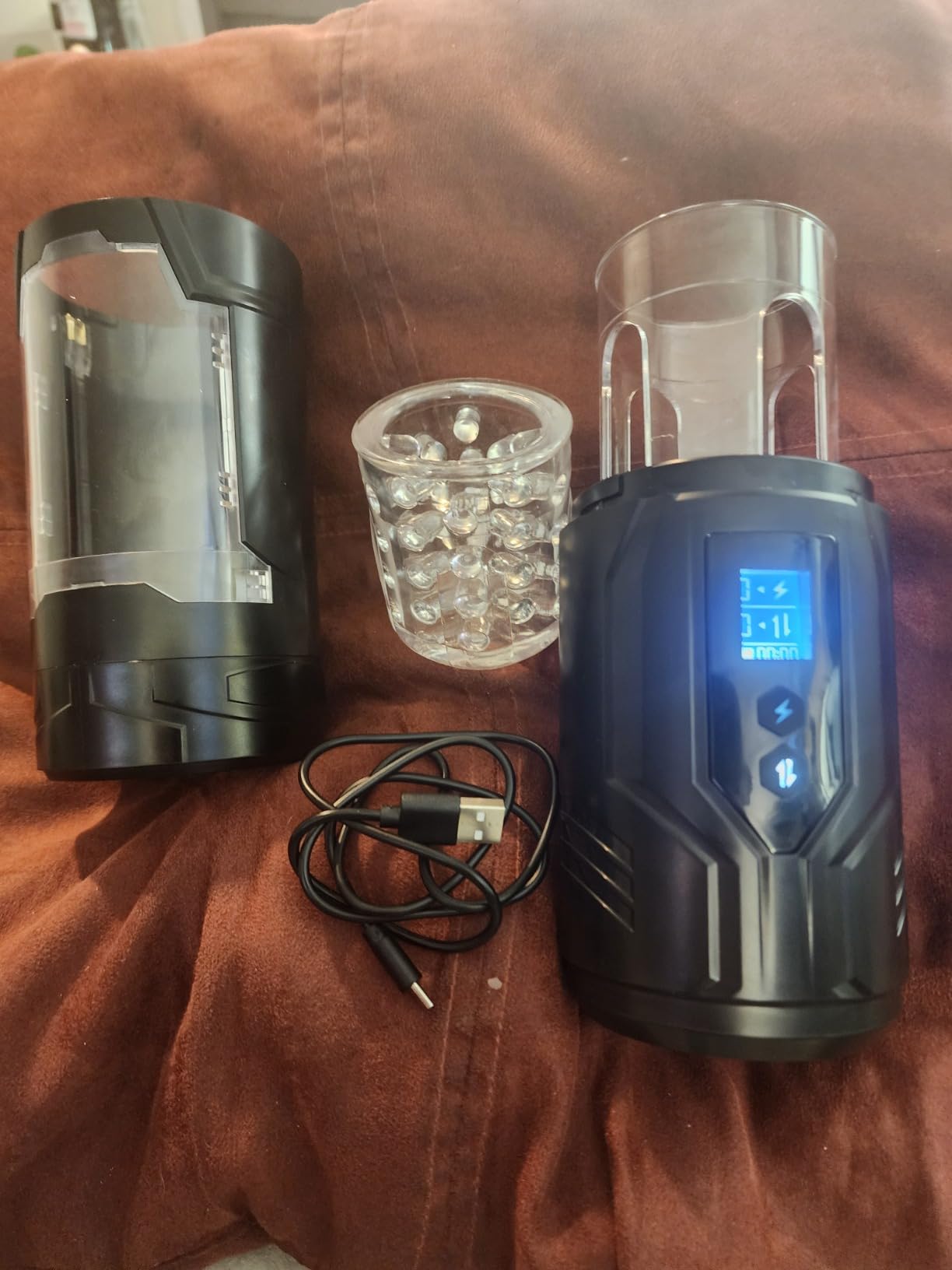 Telescopic, rotating, vibrating, 3-in-1 telescopic electric cup masturbator with 7 frequencies — Photo Customer reviews 2