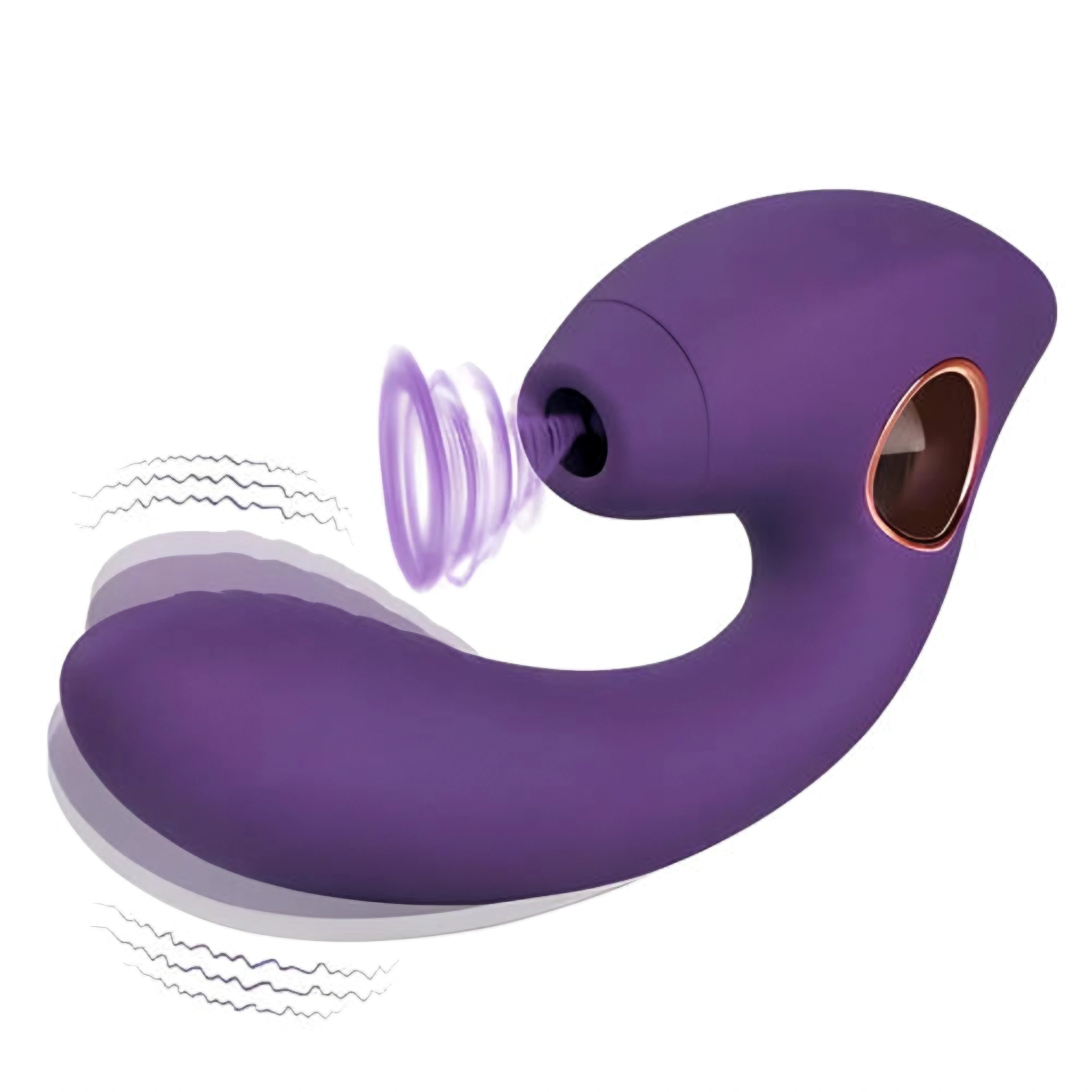 Purple Elf G-spot Vibrator with 10 Clitoris Suctions, Aixiya