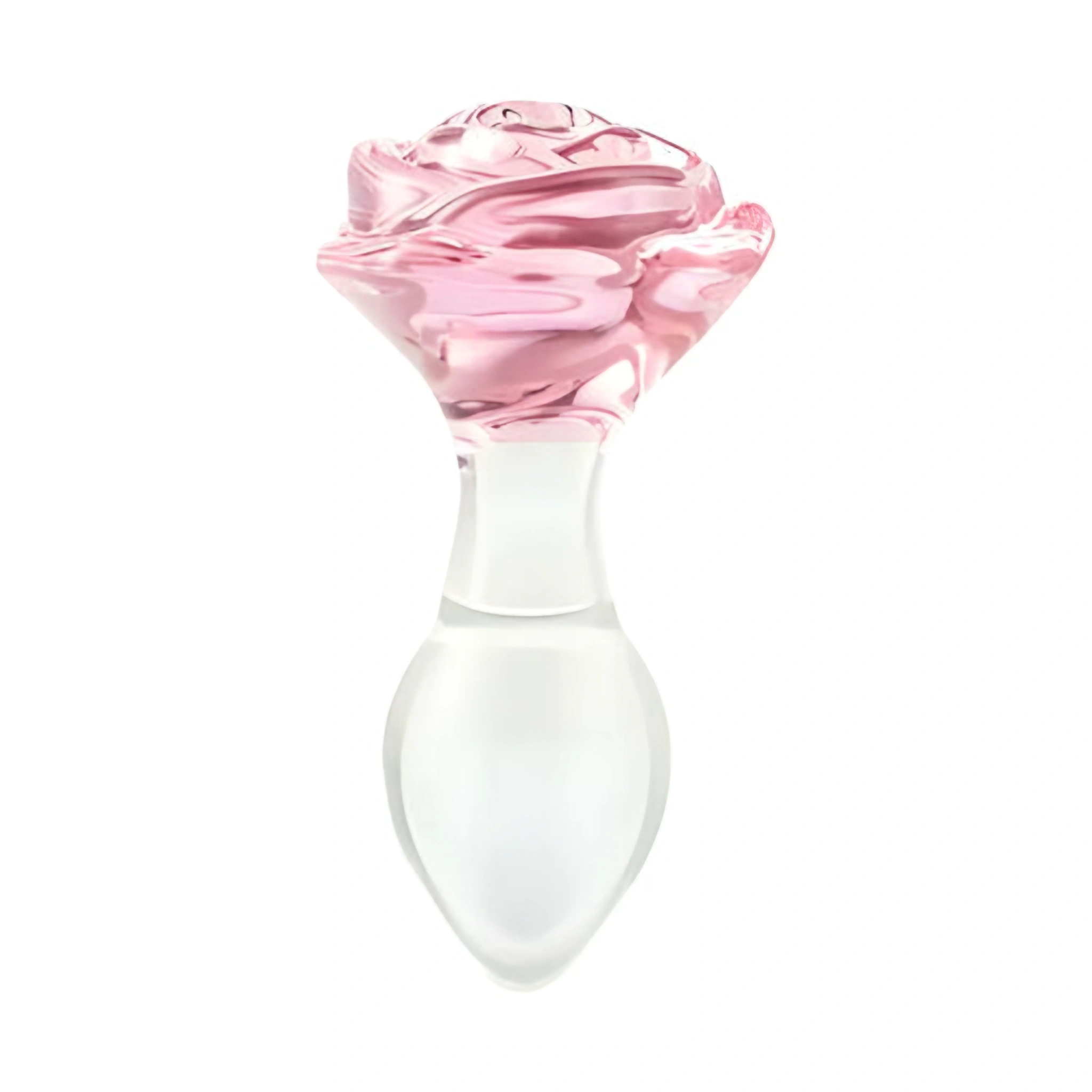 Rosy Glass Anal Plug with Pink Base