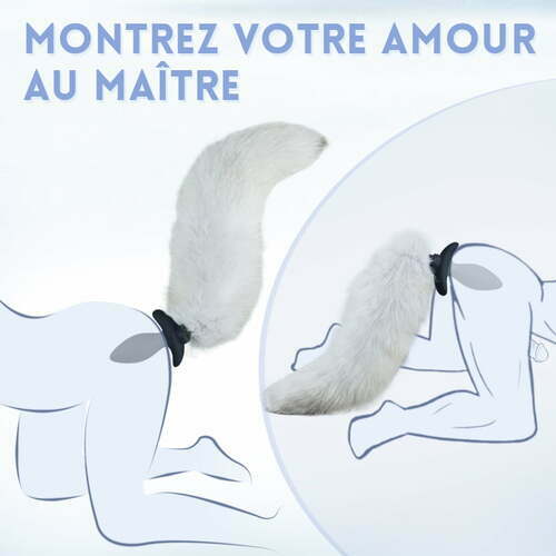 10 Vibrations Plug anal Simulateur remuant la queue de renard bleu - photo 3