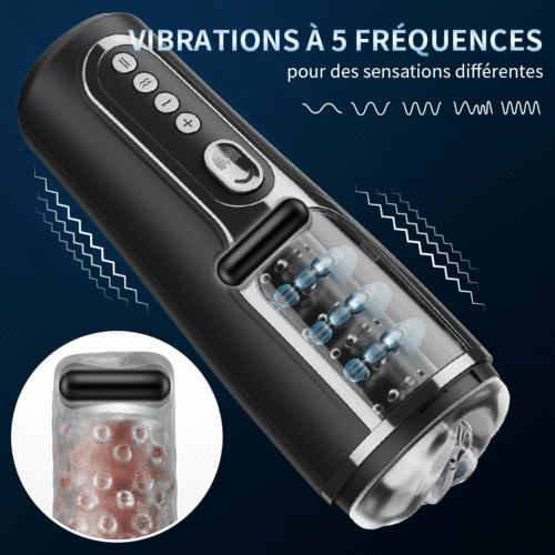 66 Rouleaux de Massage Va-et-vient Vibration Masturbateur Cup - photo 3