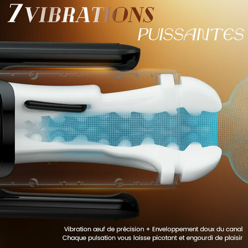 【7 Jours! 】Phantom - 7 Aspirations 7 Vibrations Poignées Doubles Texture de Canal à Grands Granules M - photo 3