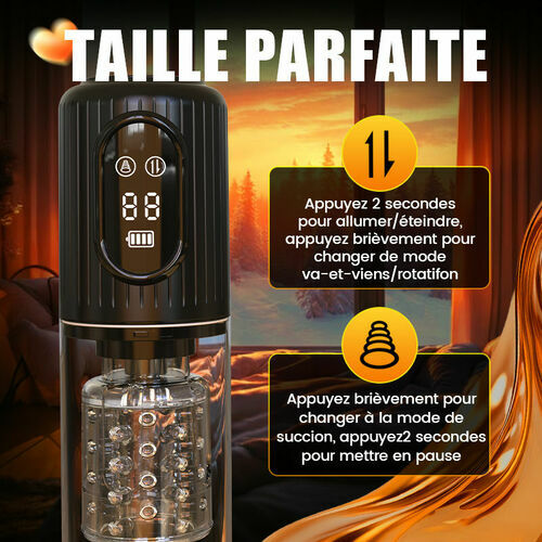 Aisia -3 en 1 Masturbateur pour sexe oral 4 aspirations 5 modes de poussée rotatifs - photo 5
