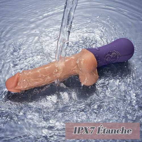 Allovers - Gode dildo réaliste 3 en 1 avec 6 modes télescopiques et 10 modes de vibration, Avirobta