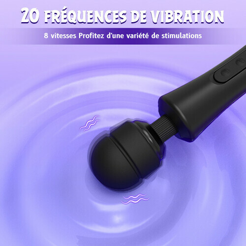 Appareil de massage AV vibrant haute fréquence avec 20 fréquences et 8 vitesses - photo 2